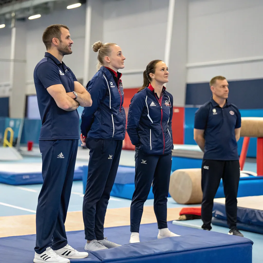 Professional gymnastic coaching team